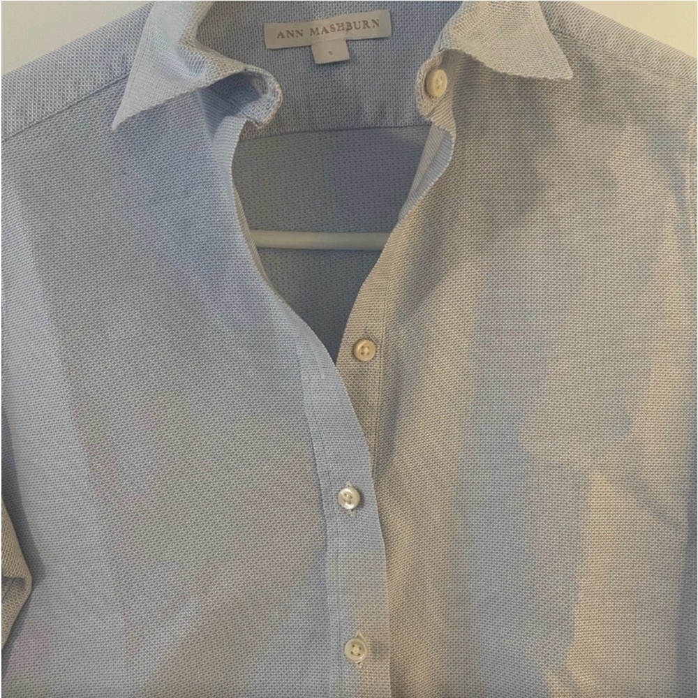 ANN MASHBURN Light Blue Top - Picture 2 of 7